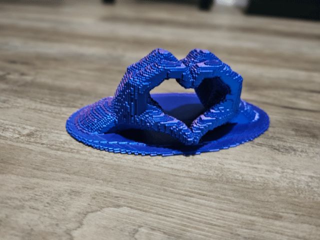 Pixelated Heart Hands Photo Holder