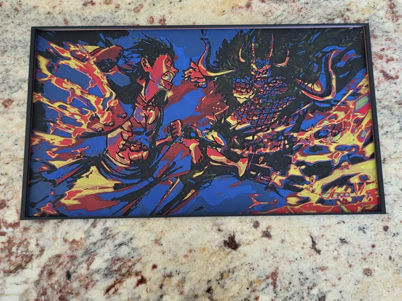 Light-up Kaido vs Luffy Battle Hueforge Art
