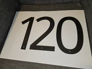 Large house numbers 0-9 and letters A-H