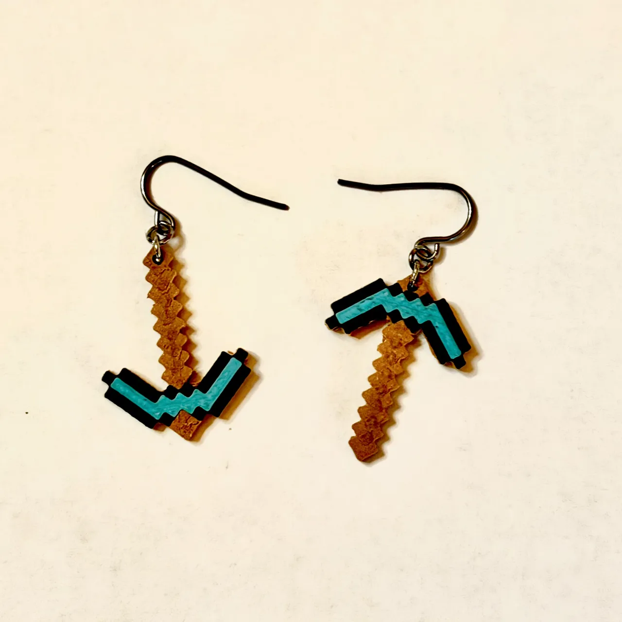 Minecraft Pickaxe Keychain or Earrings view 4