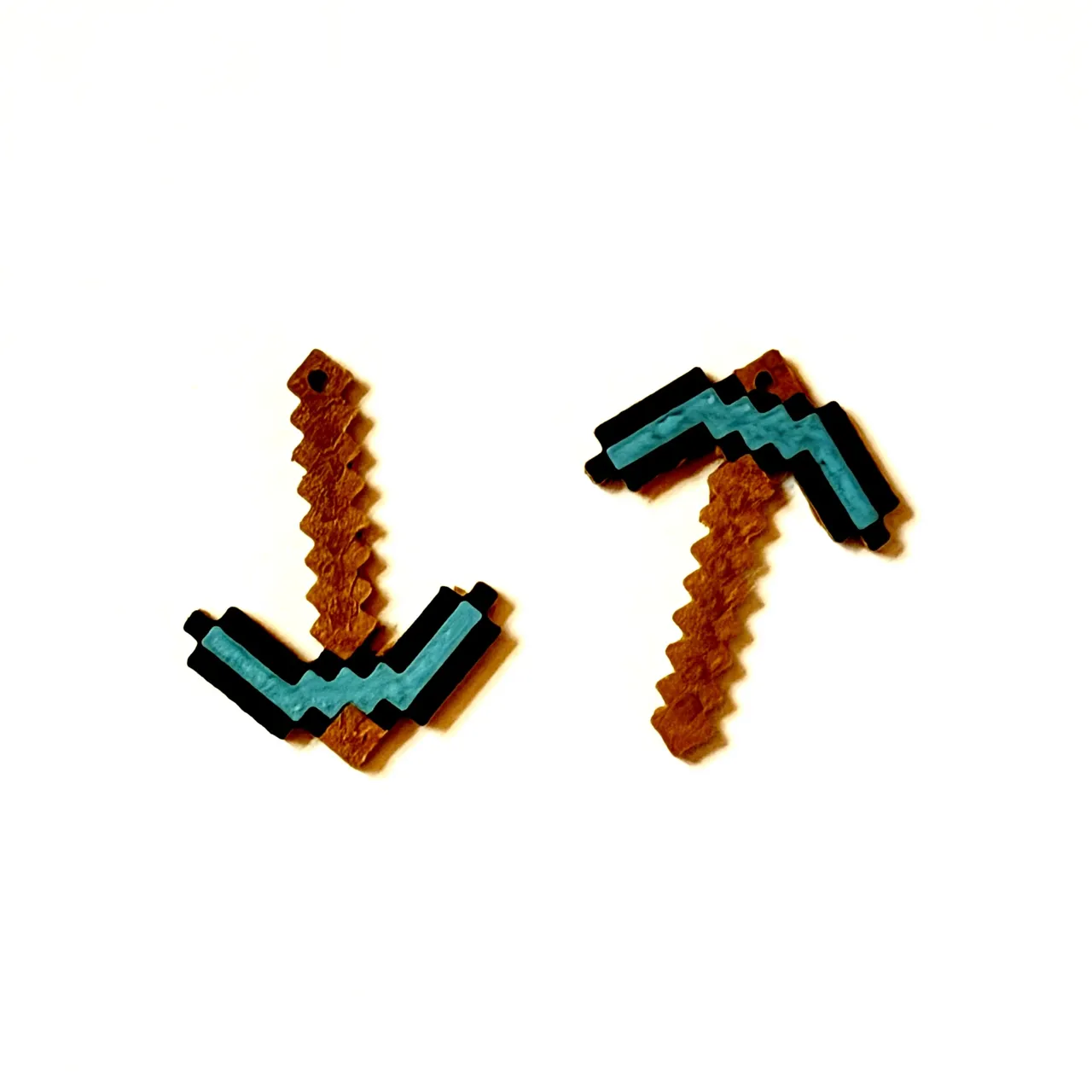 Minecraft Pickaxe Keychain or Earrings view 3