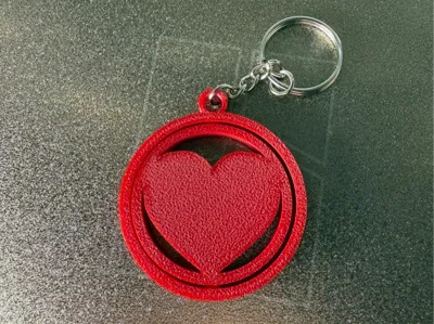 Spinning Heart Keychain