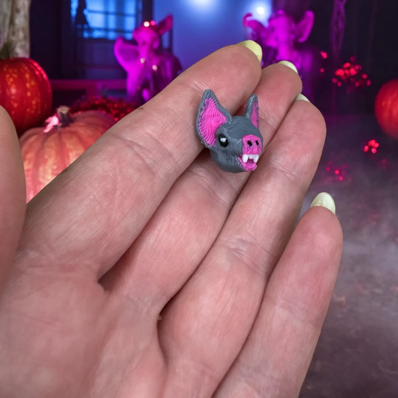 Halloween bat stud earrings view 4
