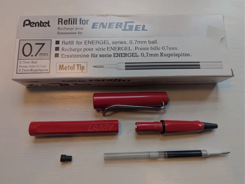 Pentel EnerGel Refill Adapter for LAMY Safari