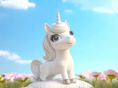 Adorable White Unicorn