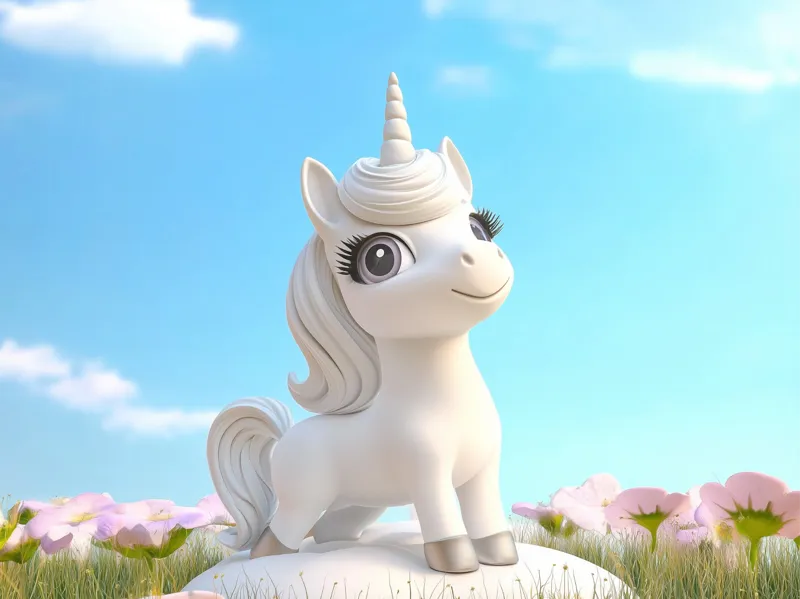 Cute White Unicorn 可爱的白色独角兽