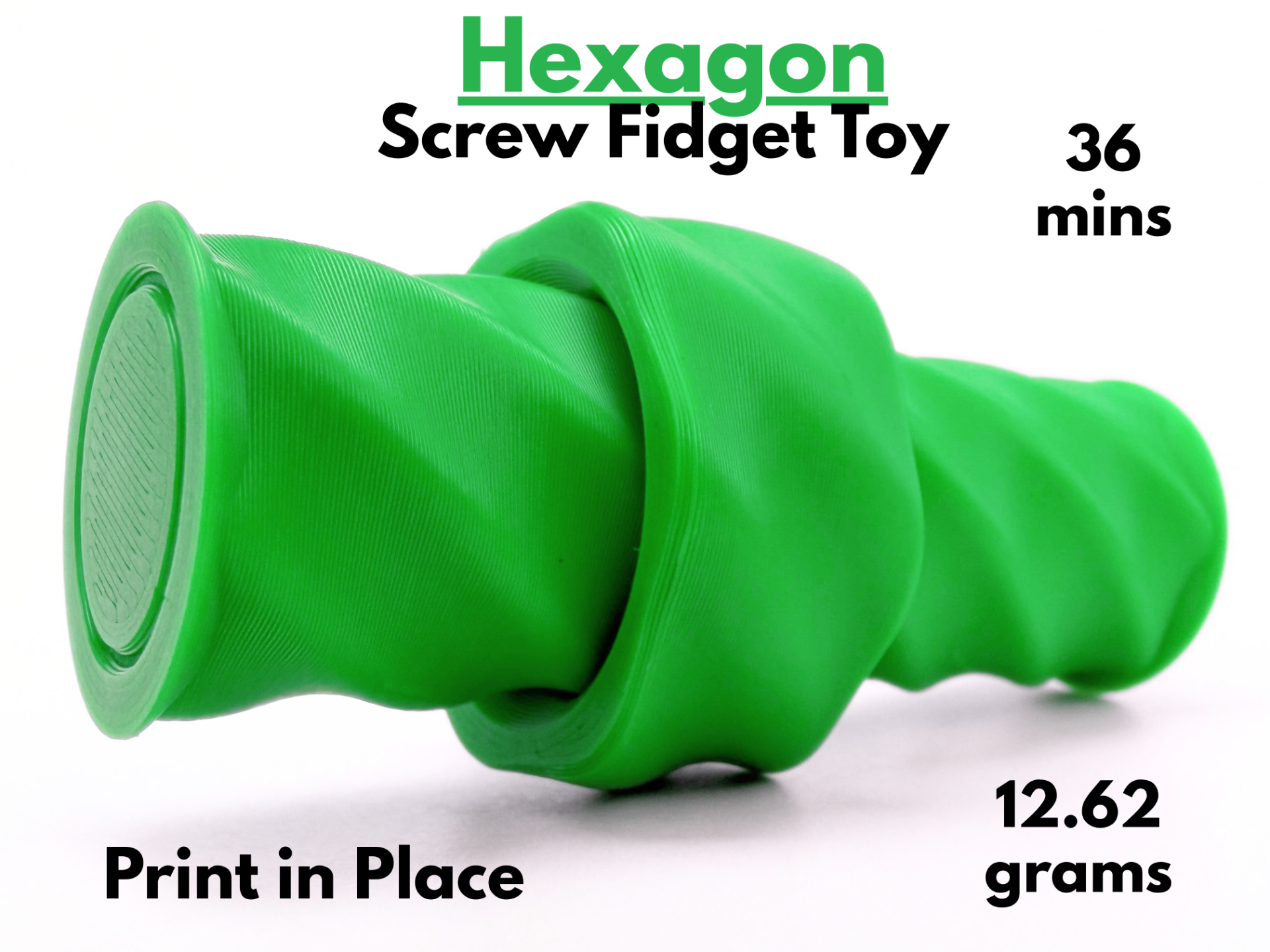 Hexagon Screw Fidget Toy (Print in Place) - 1