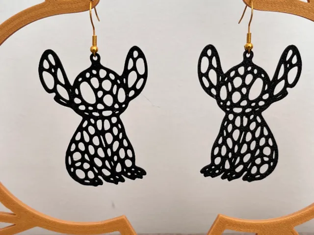 Earrings - Stitch ( Voronoi Style )