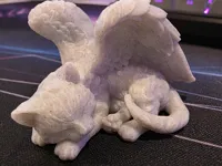 Chaton ange endormi — sculpture — photo 1