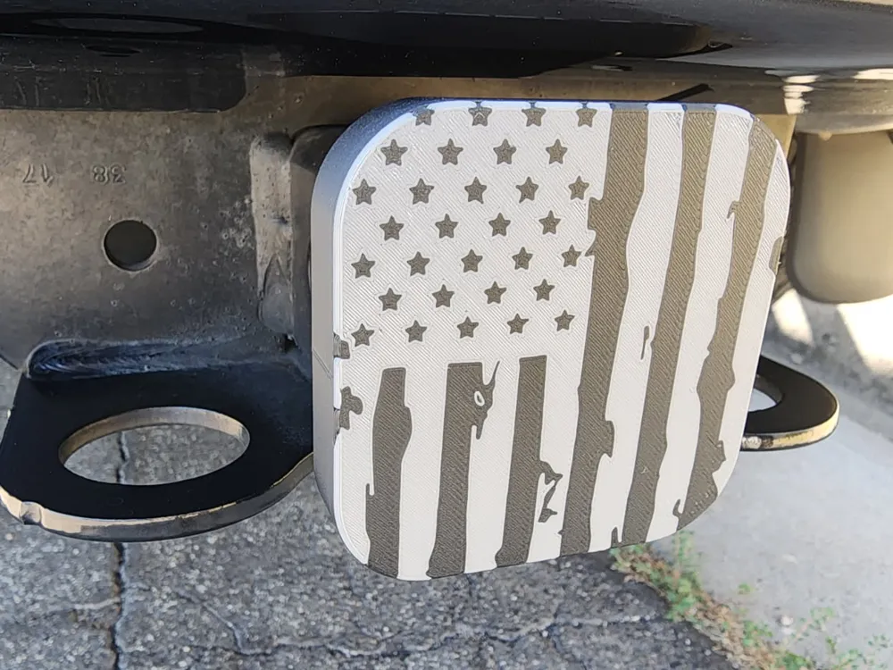 Tapa o cubierta: HITCH RECEIVER COVER AMERICAN FLAG DISTRESSED. Referencia del modelo original.