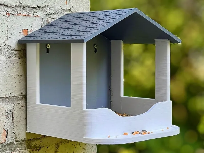 Horizon Porch: Modern Wall-Mounted Bird Feeder