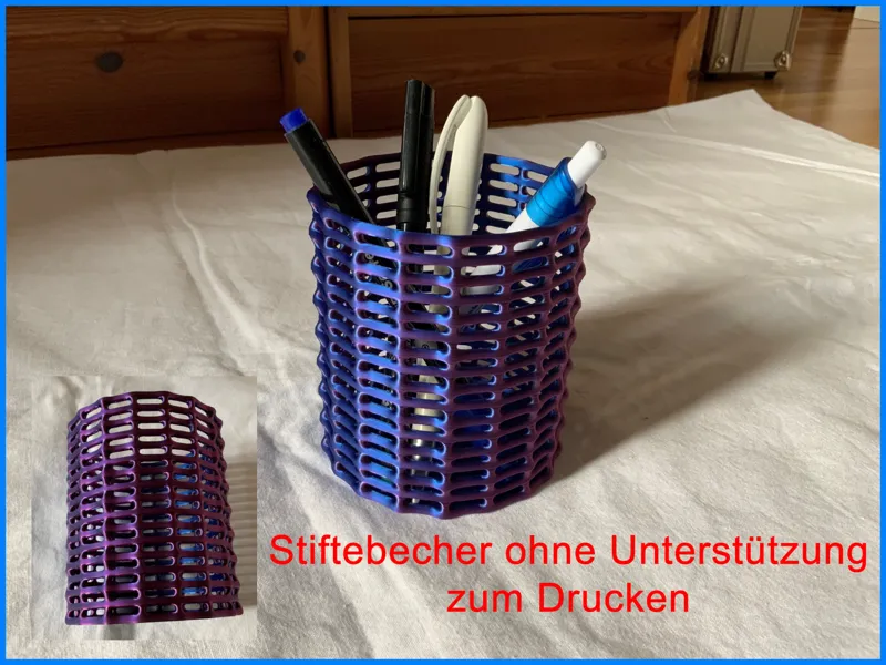 Stiftebecher (Pen cup) ohne Unterstützung