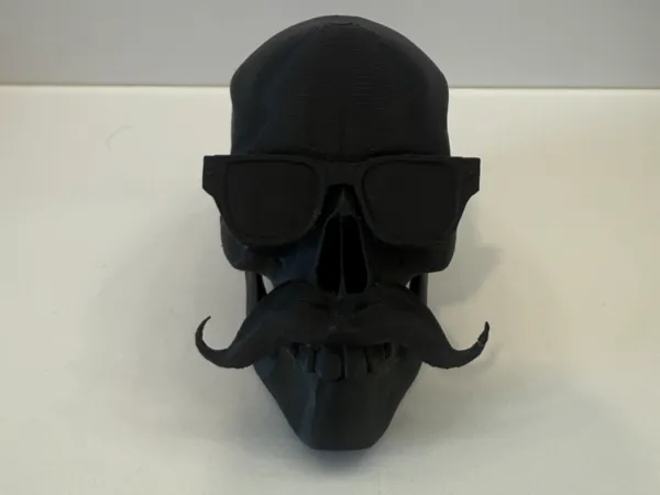 Crâne à moustache et lunettes de soleil amovibles