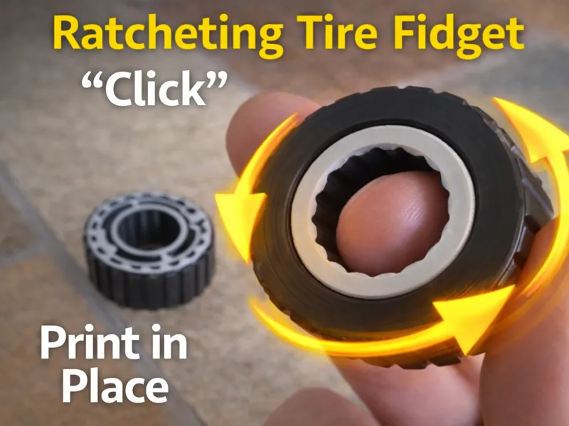 Ratcheting Tire Fidget – Print in Place “Click"