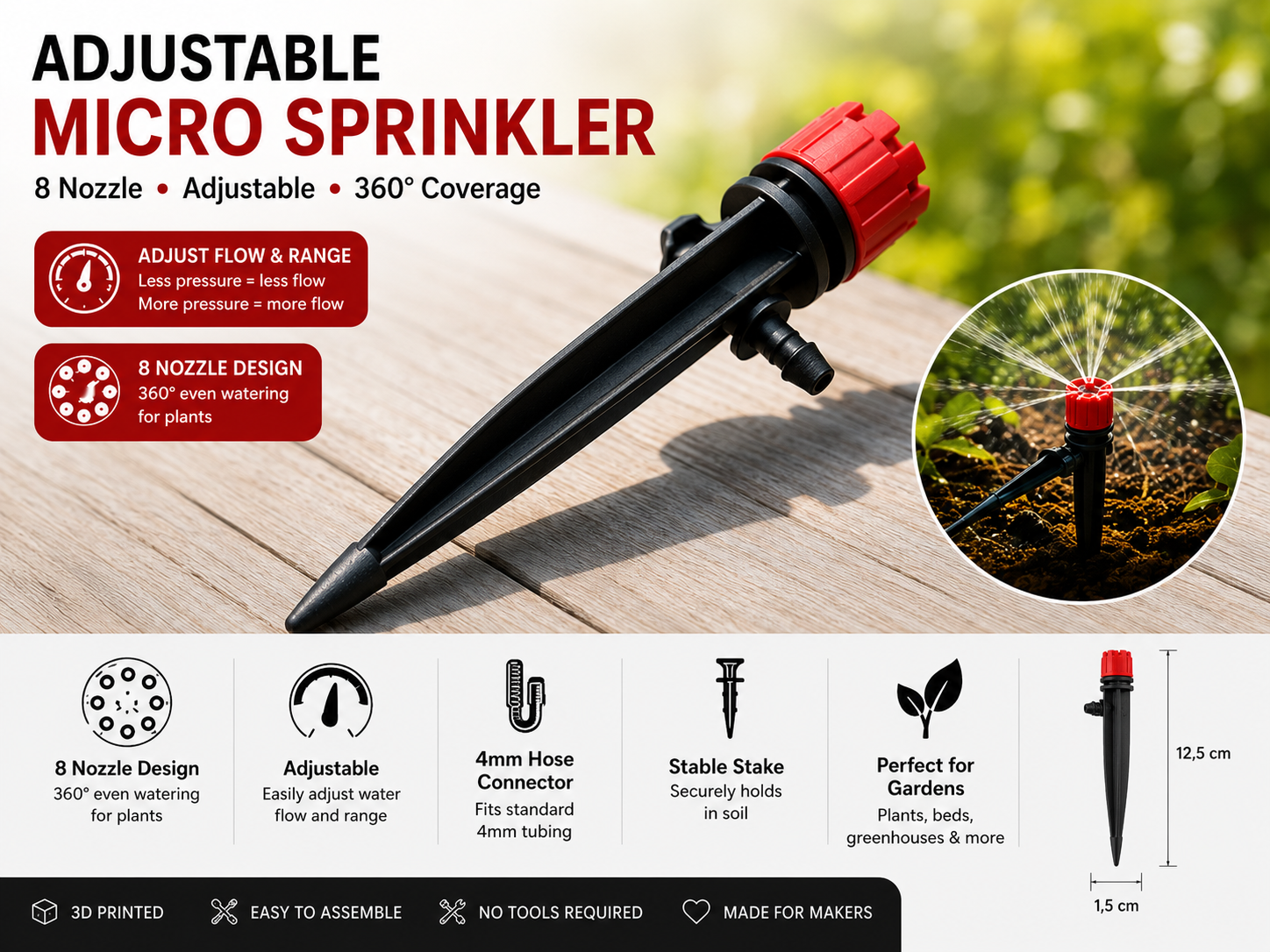 Adjustable Garden Micro Sprinkler - 1