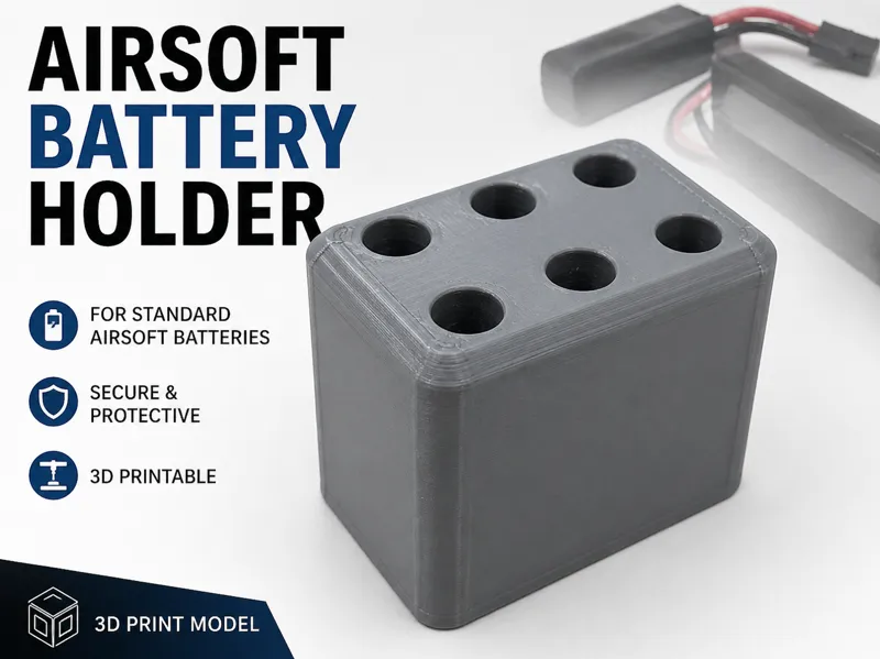 Airsoft Battery Holder – Standard Storage Block