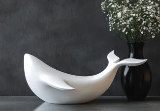 Whale Decorative Sculpture: Minimalist 