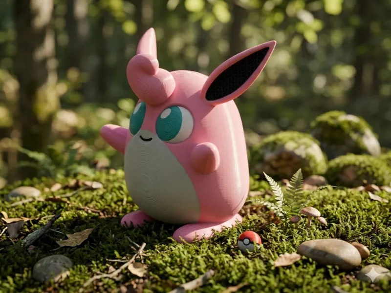 Wigglytuff Pokemon Figure Multi-Color Print