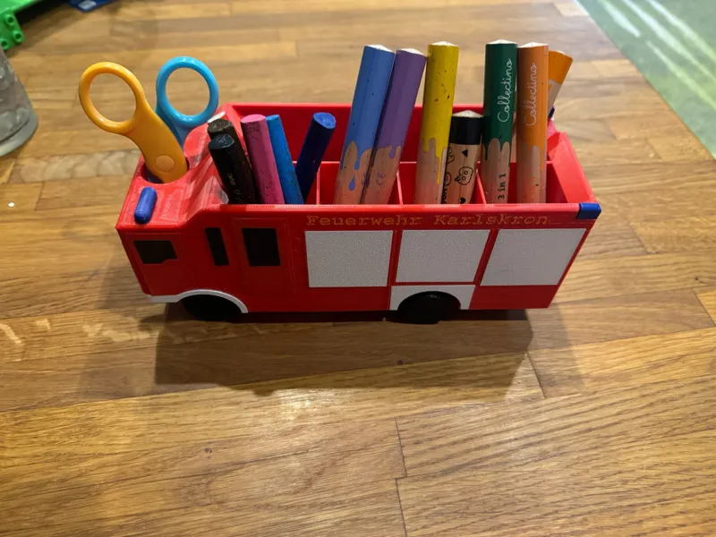 Stiftbox Feuerwehrauto Stifthalter MAN