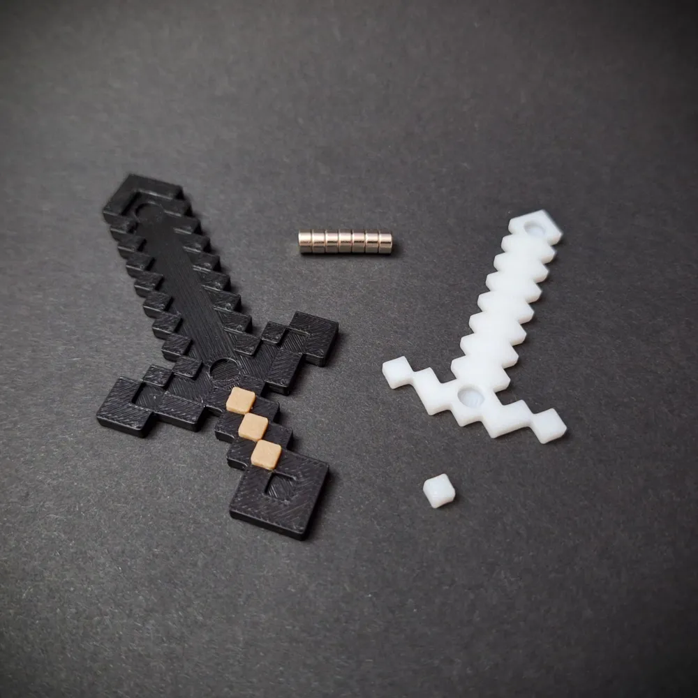 Minecraft Sword Magnet – Snap Fit! NO AMS NEEDED! - Free 3D Print Model ...