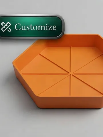 Bandeja organizadora: Parametric Plant Saucer | Customizer Round/Sq/Hex — vista de referencia 2