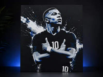 Mbappé Celebration Hueforge | Football Wall Art