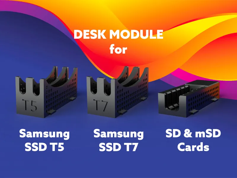 Racks modulables pour Samsung T5/T7 et SD/MicroSD