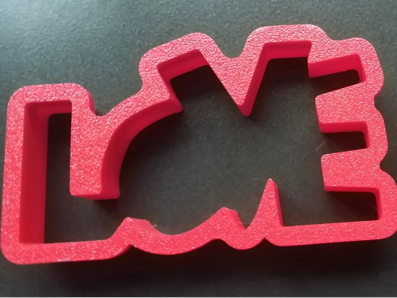 Valentine's Day cookie cutter love and kiss