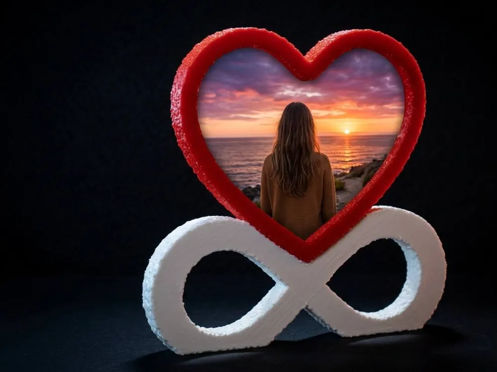 Infinity Frame Design Heart & Infinity Photo Frame Fuzzy - Free 3D Print Model - MakerWorld