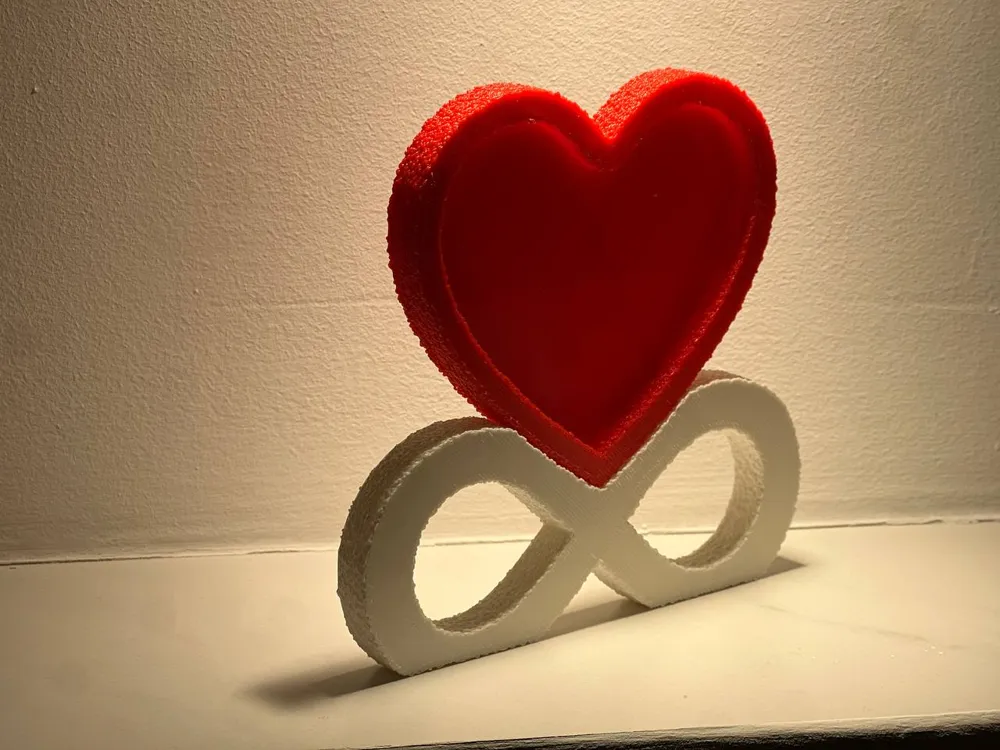 Heart & Infinity Photo Frame Fuzzy - Free 3D Print Model - MakerWorld