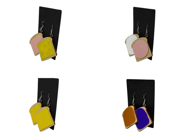 4 Sandwich Earrings (PB&J, Bologna, Cheese, Ham)