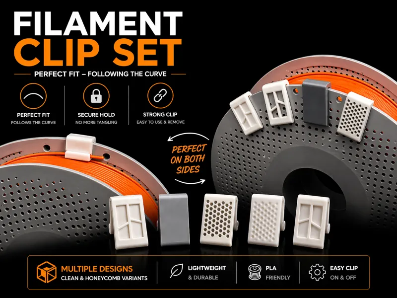 Universal Filament Clip - Different Designs