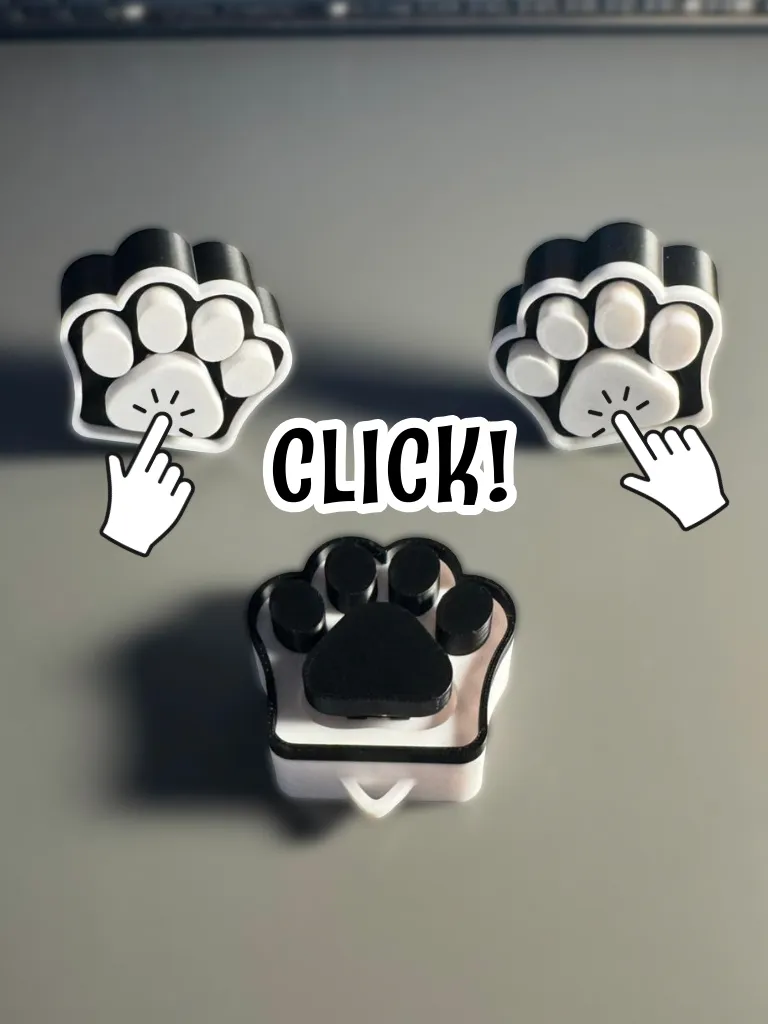 Paw Click Button Cat Paw Clicker - Free 3D Print Model - MakerWorld