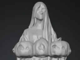 Ghost Holding Pumpkins