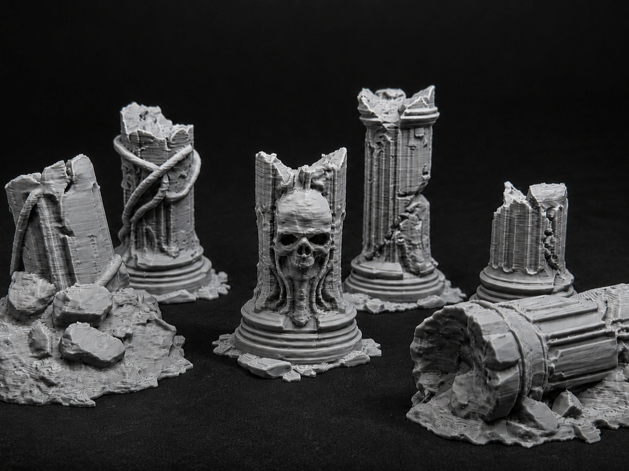 Stone Ruins Pillars — TTRPG Scatter Terrain