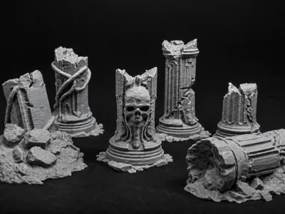 Stone Ruins Pillars — TTRPG Scatter Terrain