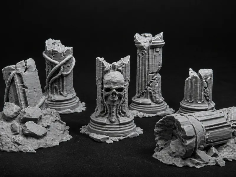 Stone Ruins Pillars — TTRPG Scatter Terrain