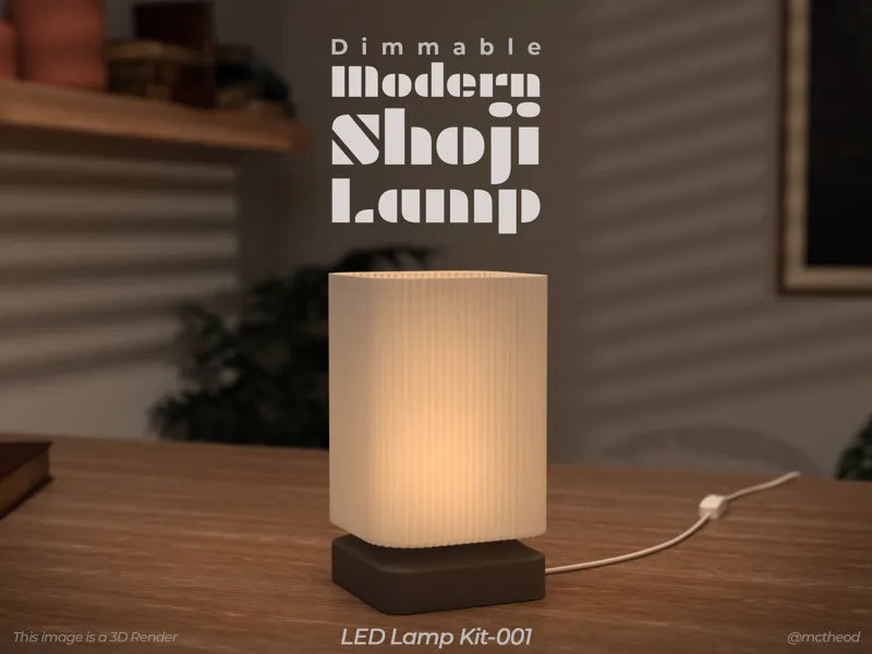 Modern Shoji Lamp - LED Lamp Kit 001