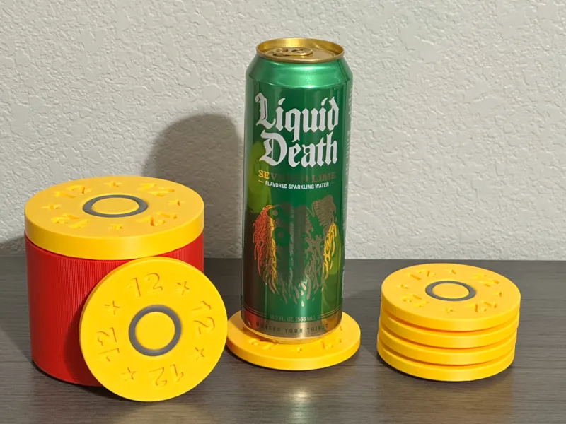 12 Gauge Coaster Set – Textured Shotshell Case