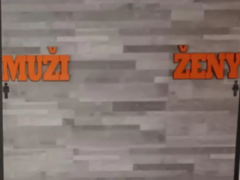 Toilet or dressing room sign - MUŽI ŽENY