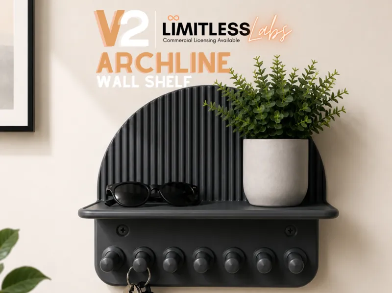 V2 ArchLine Wall Shelf & Key Holder
