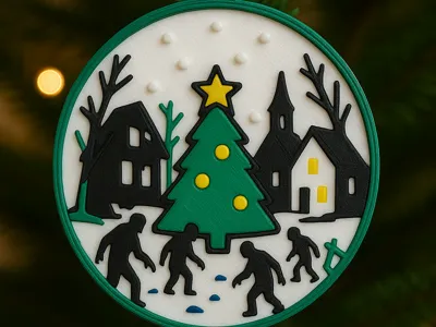 Christmas zombie village