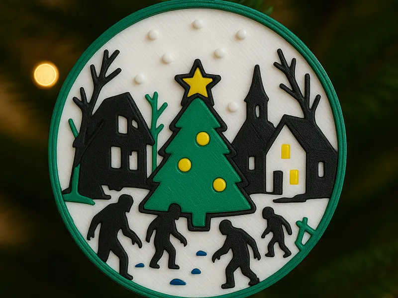 Christmas zombie village
