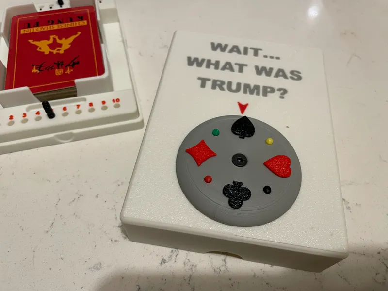 Card Holder for Euchre/Rook/Playing w/Suit Dial