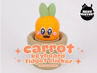 Kawaii carrot in a pot keyboard fidget clicker