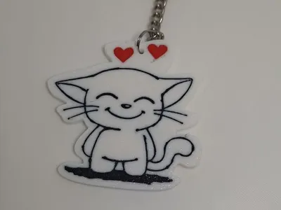 Cute Happy Cat Keychain - Minimalist-Kawaii Design