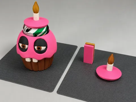 Tapa o cubierta: Five Nights at Freddy's Cupcake Can Koozie & Cap — referencia de MakerWorld