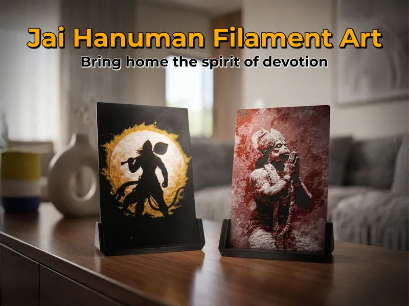 Divine Strength: Lord Hanuman Filament Art