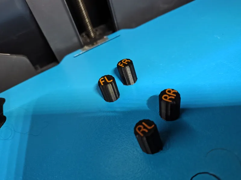 Tire placement valve caps