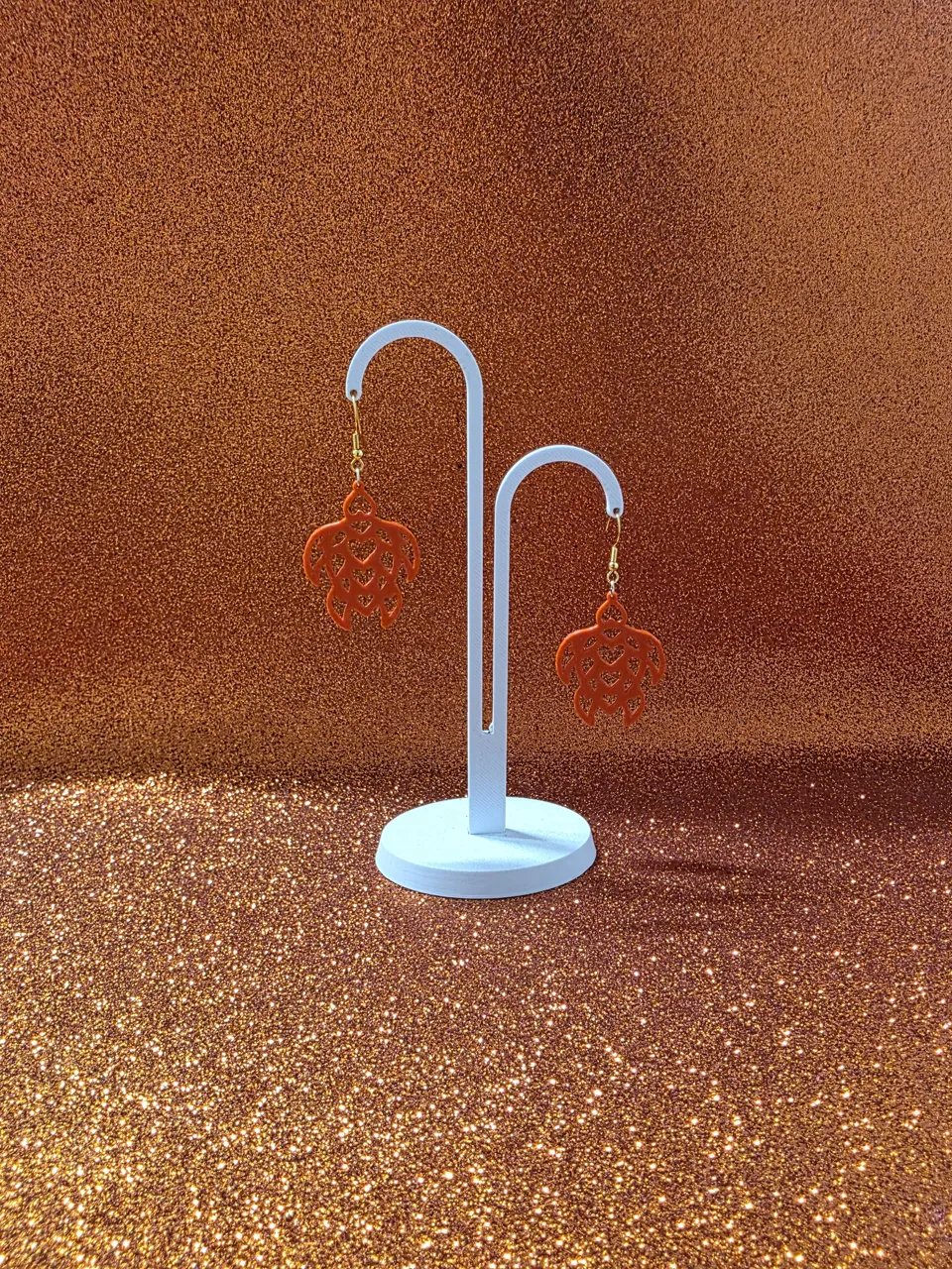 Heart turtle earrings view 3